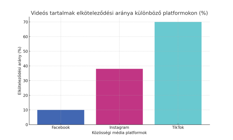 Videós tartalmak elköteleződési aránya különböző platformokon